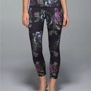 Lululemon Athletica Black Floral Leggings